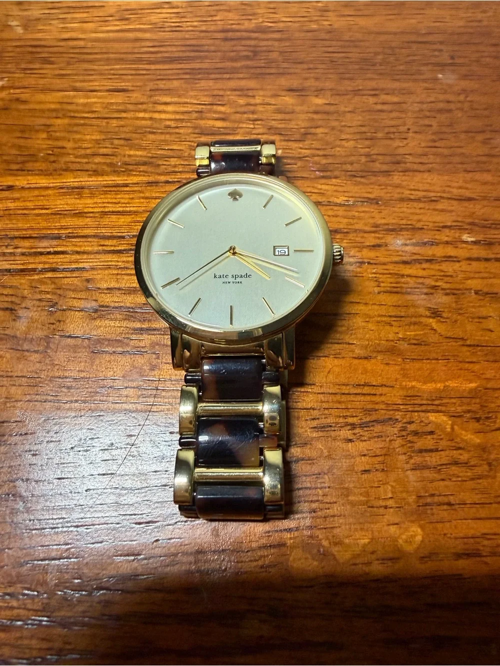 kate spade Gold and Tortoiseshell Gramercy Watch